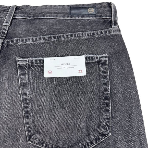 NEW AG Alexxis High Rise Vintage Straight Jean Women's Faded Black Denim, Sz 32 - Picture 6 of 12